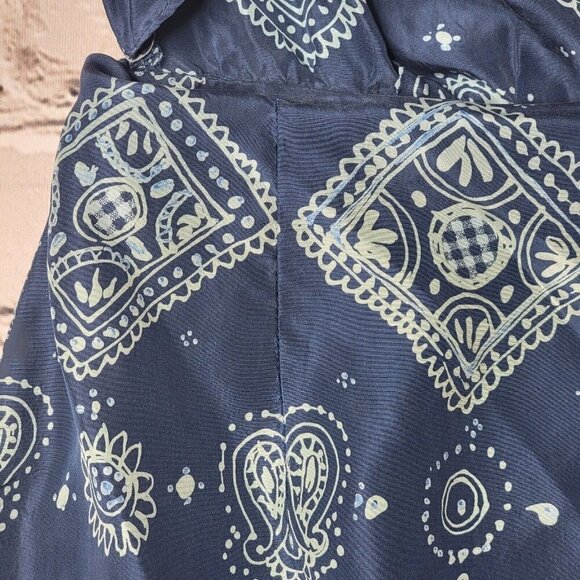 Evan Picone 100% Silk Blue Geometric Print Cutout Middle Collared Dress Size 10 - Picture 14 of 15